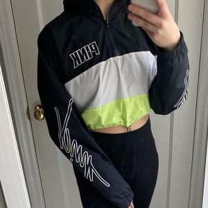 PINK tri-colored cropped windbreaker